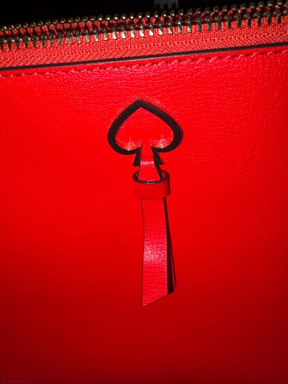 Kate Spade Red Leather Crossbody Spade Tassel Detail - Picture 3 of 6